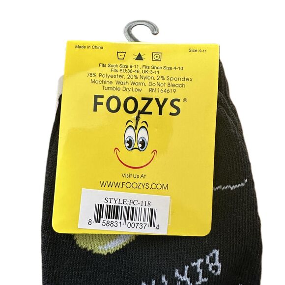 NWT Foozys Black Blue Prink Happy Birthday Crew Socks Women's One Size - Picture 3 of 3